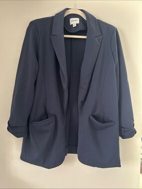 Nine West Dark Navy Open-Front Blazer Jacket